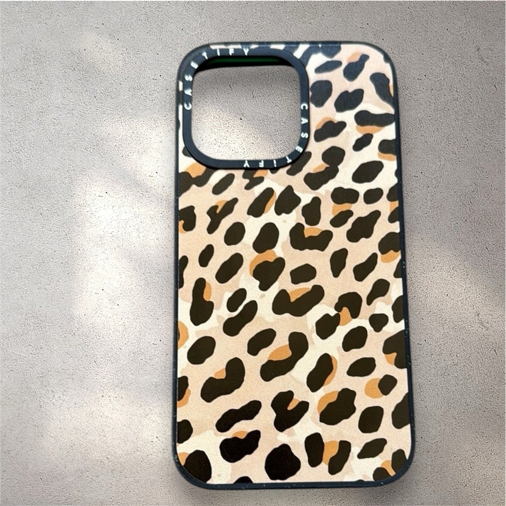 Casetify Leopard Print Phone Case - Black and Tan